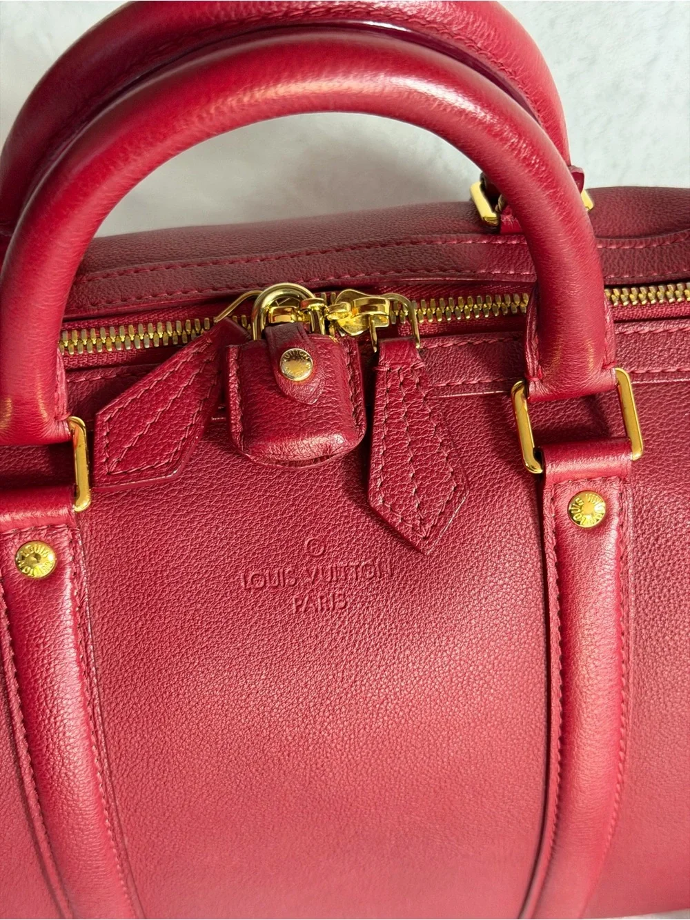 💞🔥 LOUIS VUITTON SOFIA COPPOLA SC MM LEATHER ROUGE BAG💕